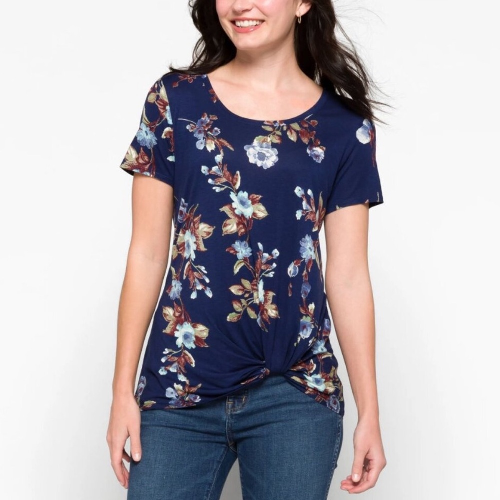 Nine Britton Levie Knot Front Knit Top